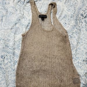 Gold Faux Chain mail tank top
